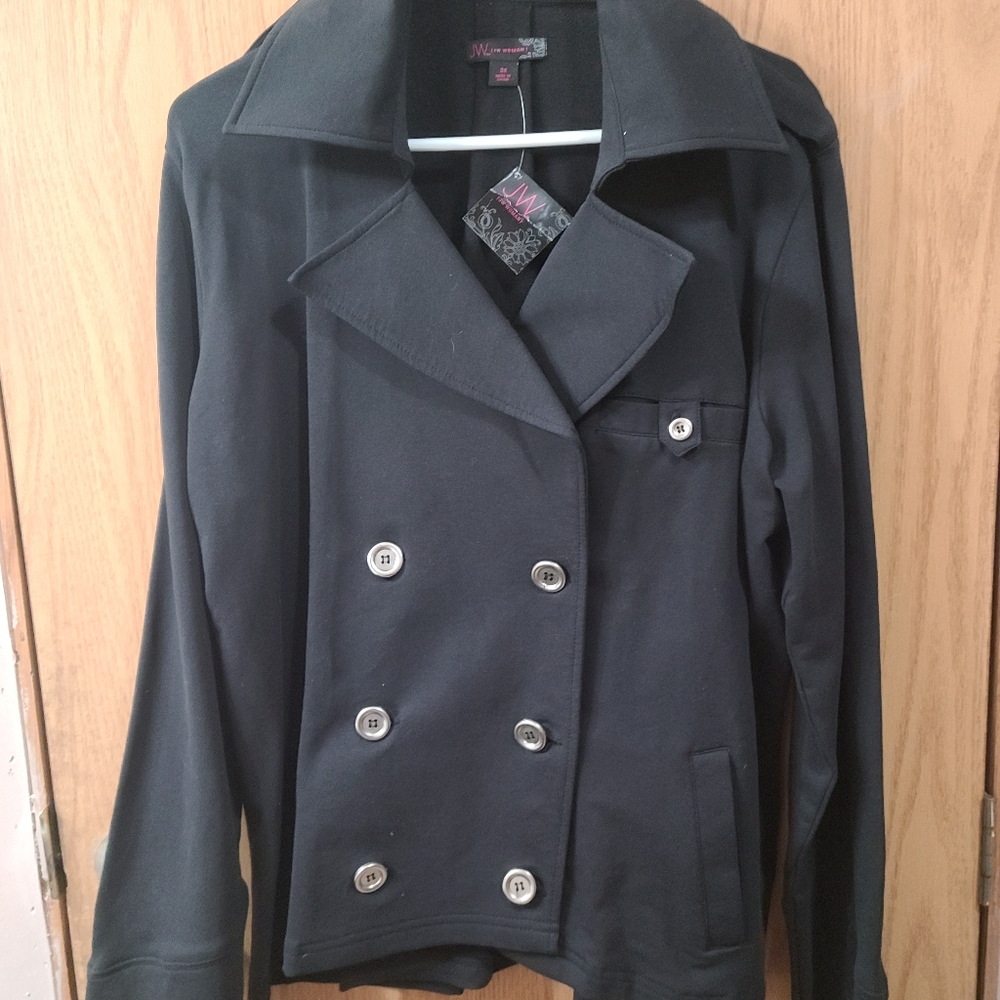 Women's Double-breasted Cropped Trench Jacket Size 3X